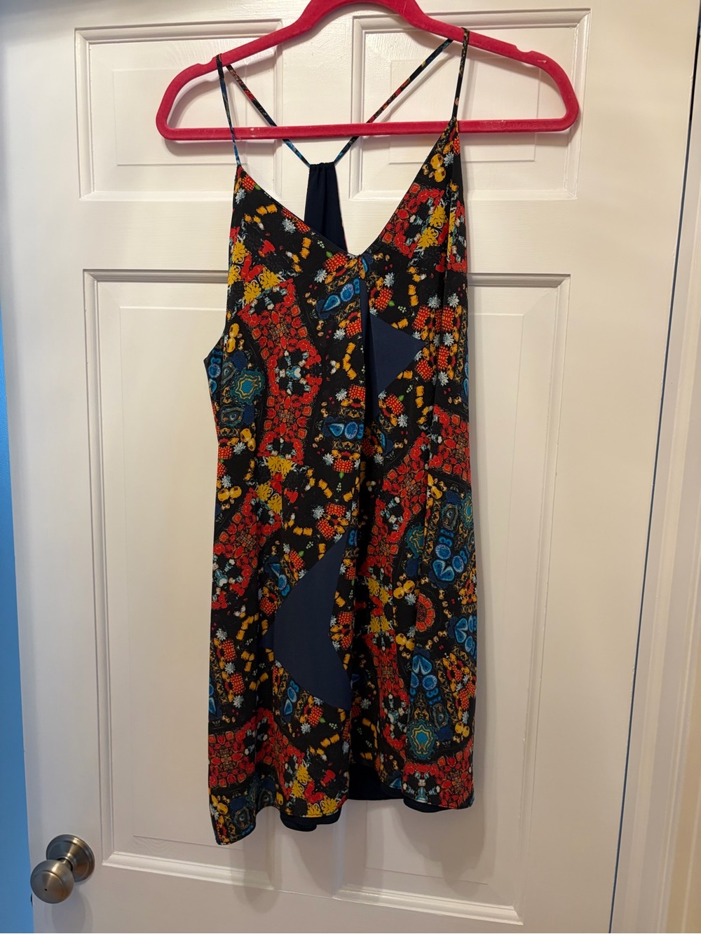 Women’s Black Floral Patchwork Slip Dress